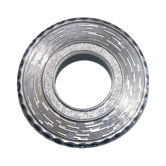 Vintage Wired Textured Silver Tone Circle Dress Sweater Scarf Clip - Picture 1 of 6